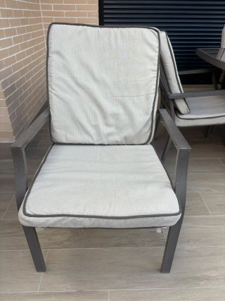 Mesa y 6 Sillas Jardín Cristal y Metal