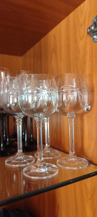 Lote 4 Copas de Cristal Tallado