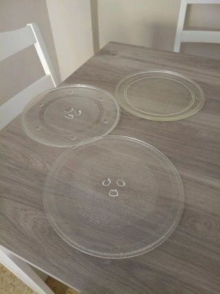 3 Platos de Cristal para Microondas