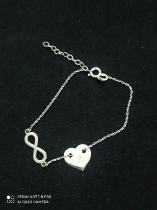 Pulsera Infinito Corazón Plata 925,Lotus