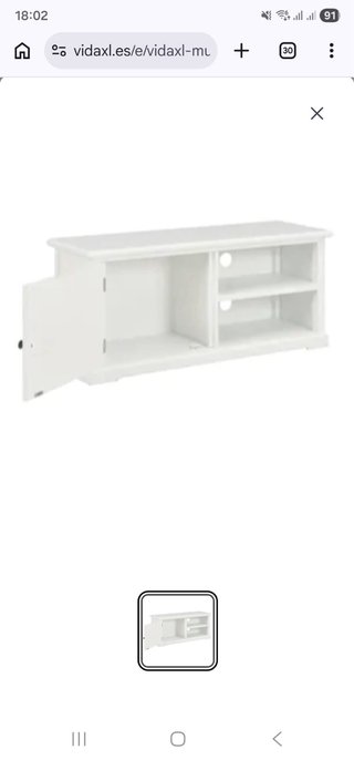 Mueble TV madera blanco 90x30x40