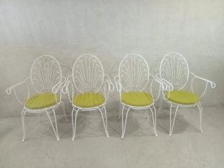 Conjunto mesa y sillas forja blanco