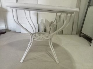Conjunto mesa y sillas forja blanco