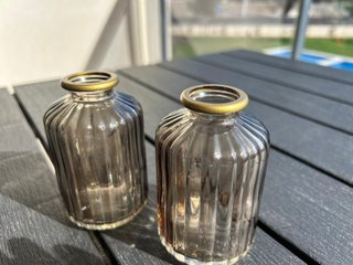 Jarrón cristal dorado transparente 9.6cm