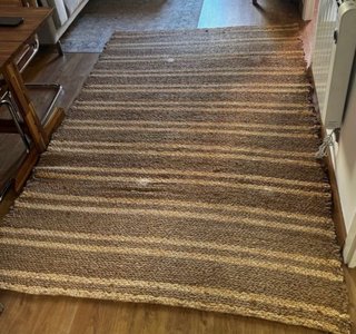 Alfombra Zara Home Yute Rayas Beige/Marrón