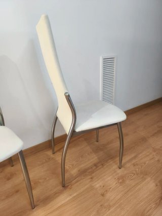 Juego de 6 sillas de salón blancas