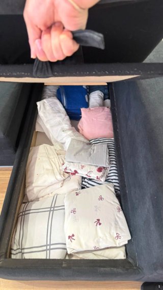 Sofá Cama, Negro Tela
