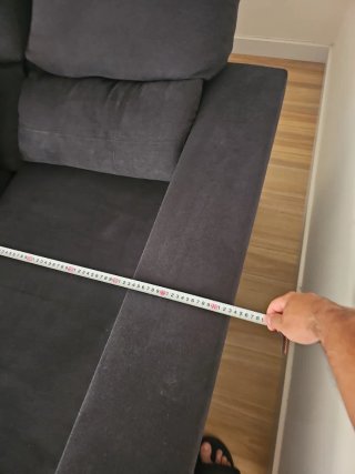 Sofá Cama, Negro Tela