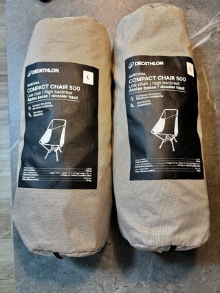 2 Sillas Camping Quechua Beige/Negro