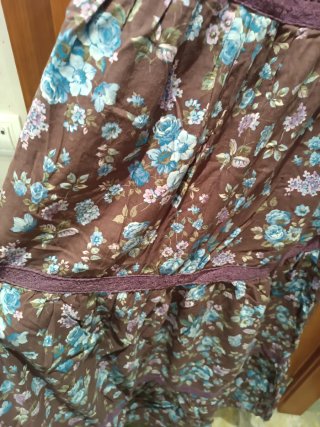 Vestido largo estampado floral Blanco Talla L