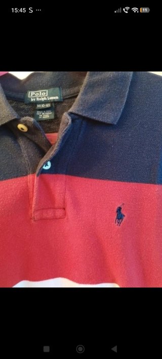 Polo niño rayas azul, rojo, blanco