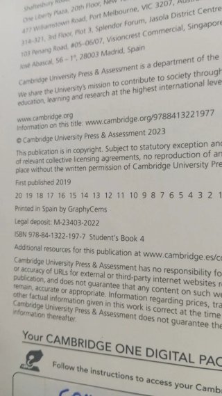 Libro y cuadernillo de inglés 4 de la eso