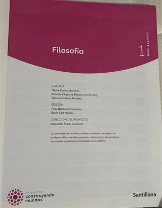 Filosofía 1 Bachillerato : Proyecto construyend...