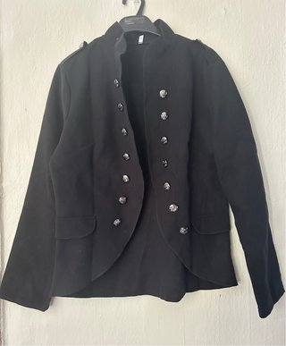 Chaqueta militar negra talla L