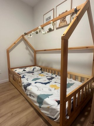 Cama Casita Madera Individual