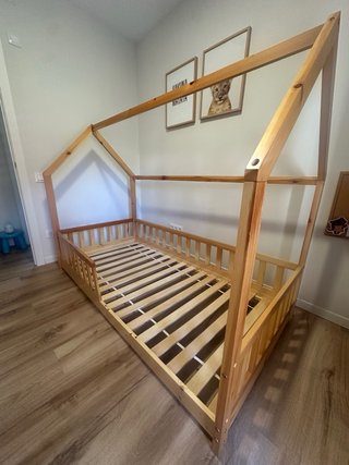 Cama Casita Madera Individual