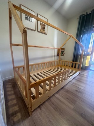 Cama Casita Madera Individual