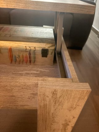 Mesa de salón elevable de madera