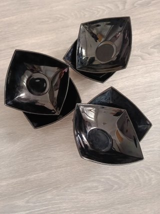 Juego de 6 cuencos negros