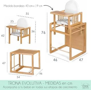 Trona de madera evolutiva