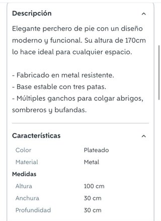 Perchero de pie metálico