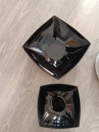 Juego 2 Platos Cuadrados Negros