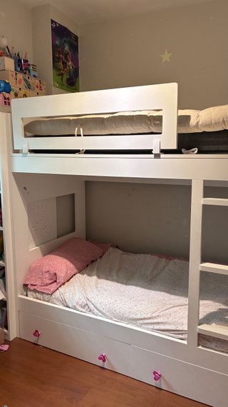 Cama litera infantil blanca
