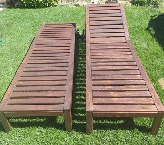 Tumbonas de madera (2 unidades)