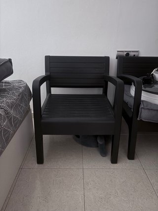 Conjunto Sillones Terraza Plástico Negro