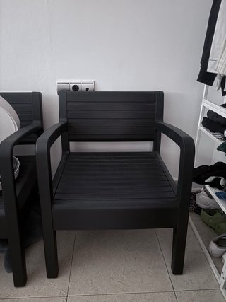 Conjunto Sillones Terraza Plástico Negro