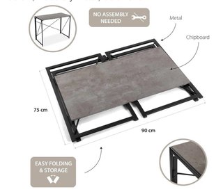 Mesa Escritorio Plegable Gris
