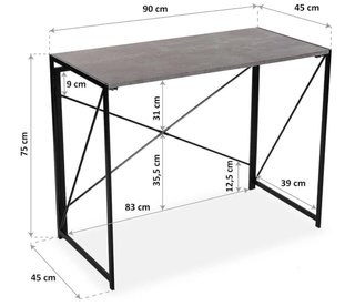 Mesa Escritorio Plegable Gris