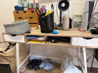 Mesa de escritorio madera y metal