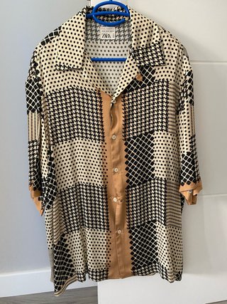 Camisa Zara Patchwork Geométricos Edición Limitada