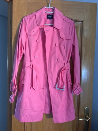 Gabardina rosa Blanco talla S