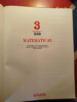 Libros matemáticas 3 ESO