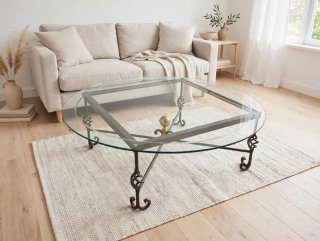 Mesa Centro Forja y Cristal