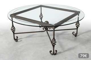 Mesa Centro Forja y Cristal