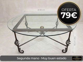 Mesa Centro Forja y Cristal