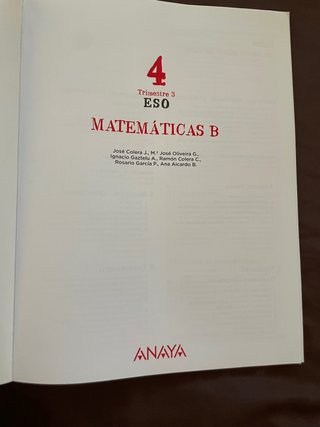 Matemáticas B. 4o de ESO