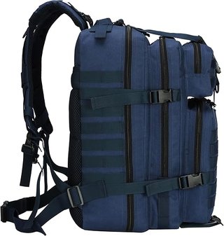 Mochila Táctica 50L Azul Marino + 2 Parches