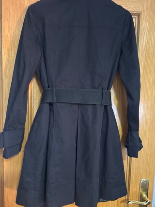 Gabardina Negra Blanco Talla S