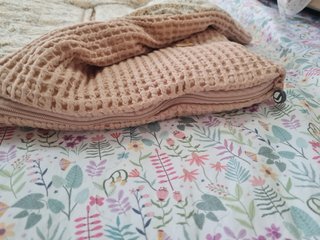 Saco Capazo Bebé Tejido Waffle Rosa