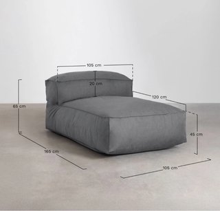 Chaise longue de jardín tela beige
