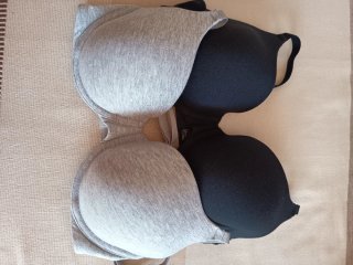2 Sujetadores Algodón Negro y Gris