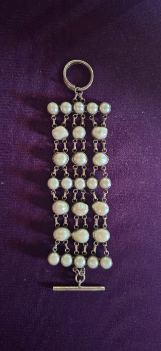 Pulsera Plata y Perlas