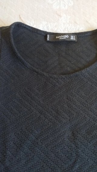 Vestido Mango Negro Ajustado Sin Mangas