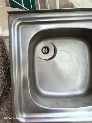 Fregadero de un seno de metal