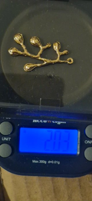 Colgante oro forma de rama