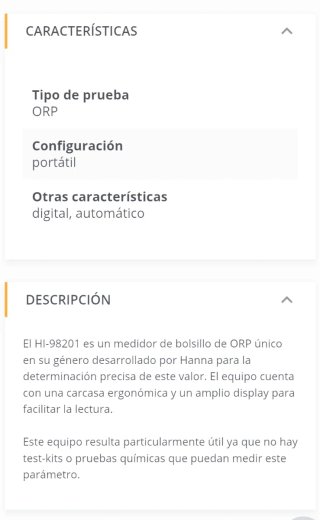 Comprobador ORP HI98201 Hanna